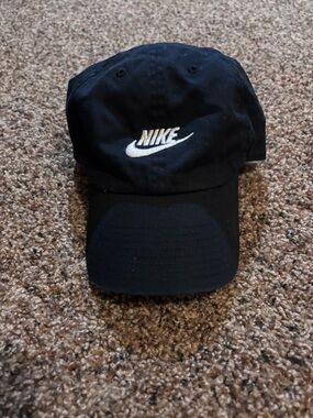Nike Black Baseball Cap with White Swoosh
